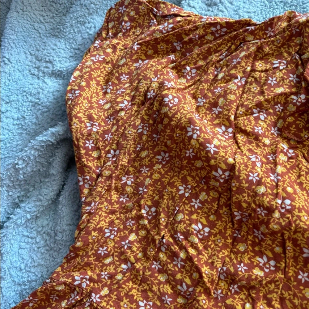 Floral Brown Women's babydoll dress - Picture 5 of 5